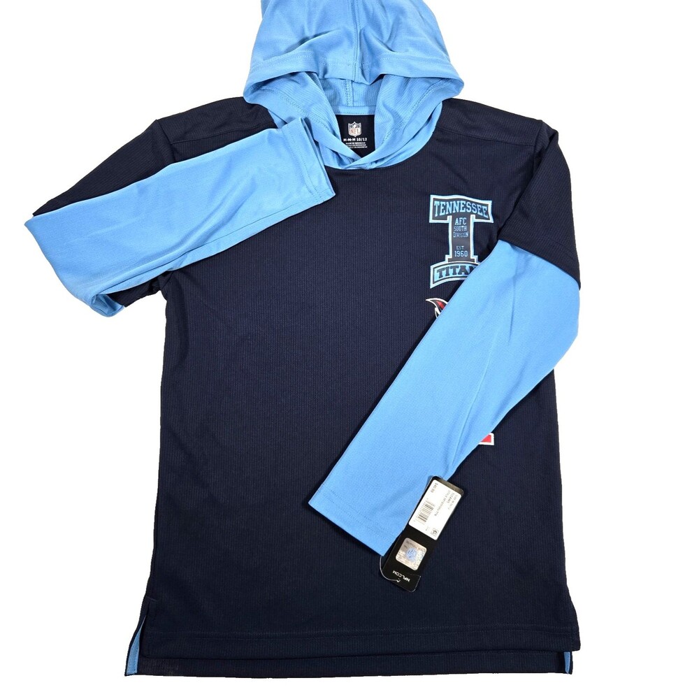 Tennessee Titans NFL Hooded Shirt Long Sleeve Youth Size M 10-12 Football New